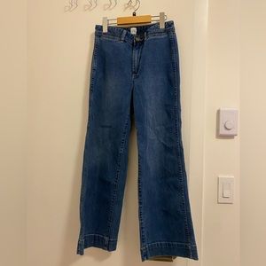 gap high-rise petite wide leg crop jeans